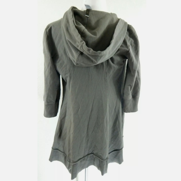 XCVI Olive Full Zip Asymmetrical Hem Sweatshirt - Picture 3 of 3